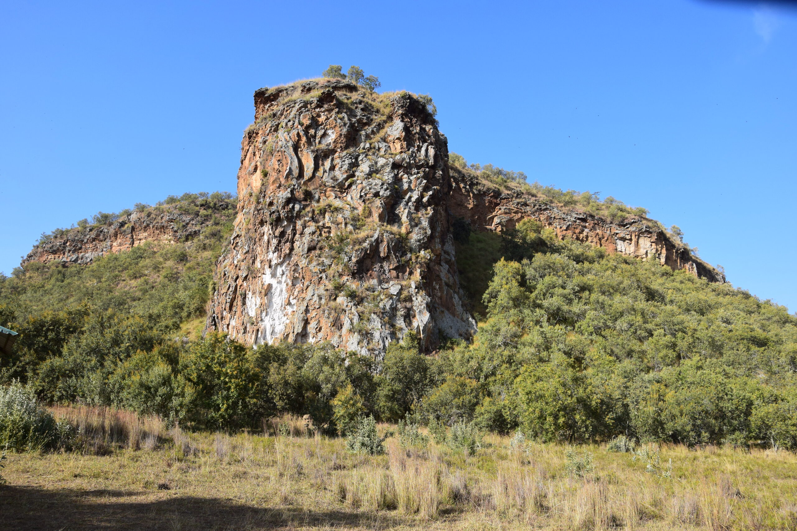Fischer's Tower volcanic plug in Hell's Gate National Park Kenya
